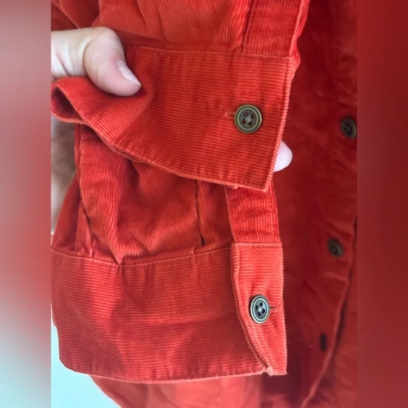 J.Jill Corduroy Tunic Top – Medium Petite – Orange Button-Front - Picture 3 of 9